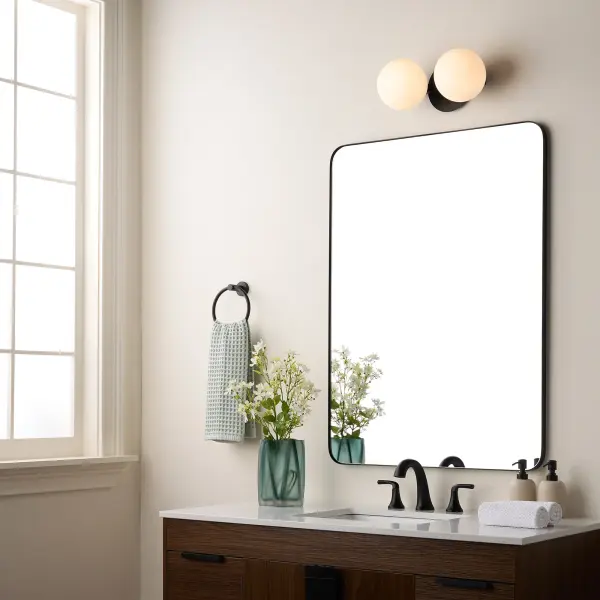 Jasper 2-Light Matte Black Globe Vanity - Image 5