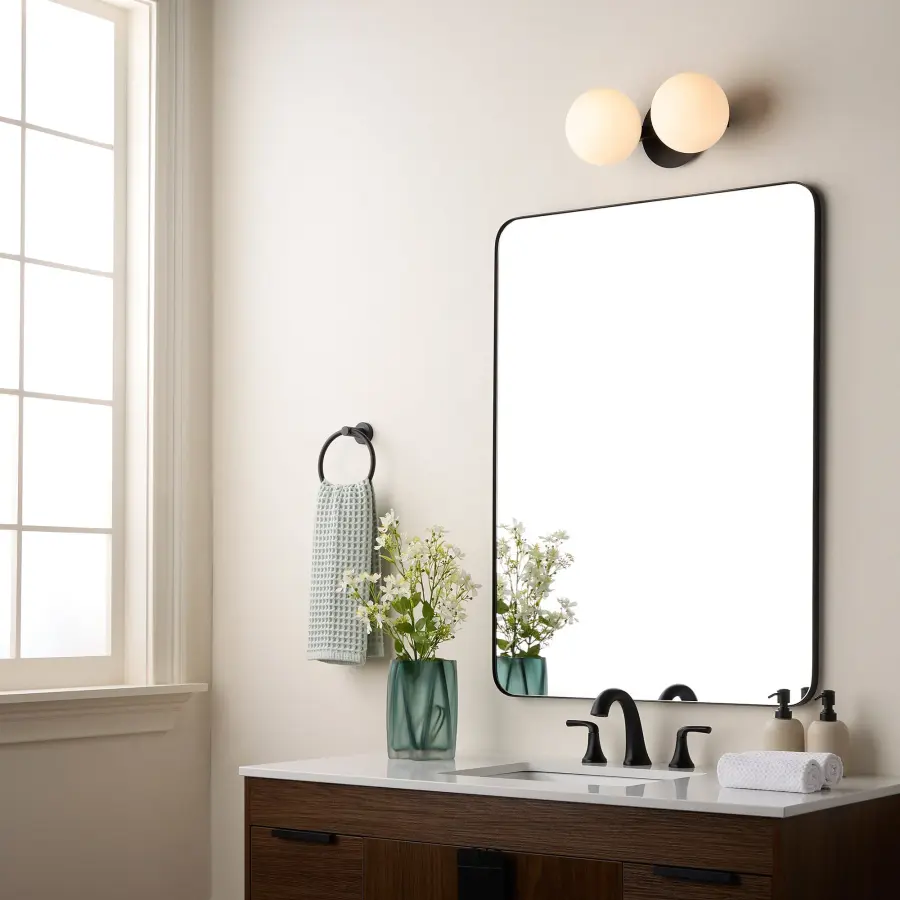 Jasper 2-Light Matte Black Globe Vanity - Image 5