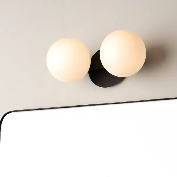 Jasper 2-Light Matte Black Globe Vanity - Image 6