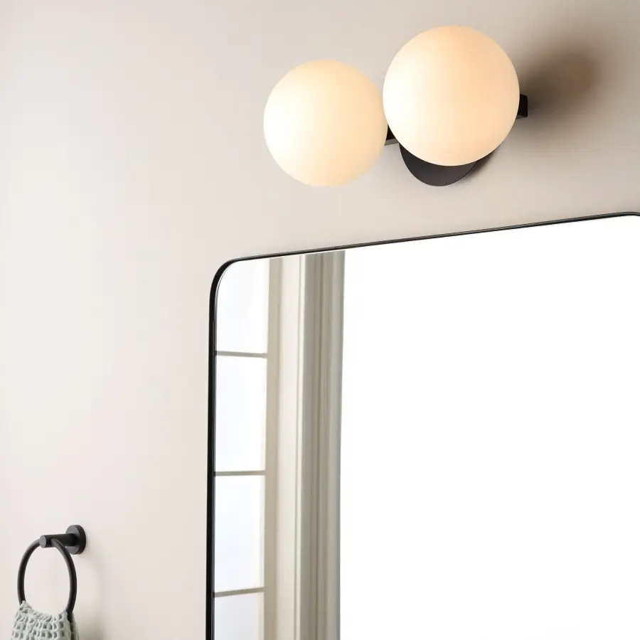 Jasper 2-Light Matte Black Globe Vanity - Image 7