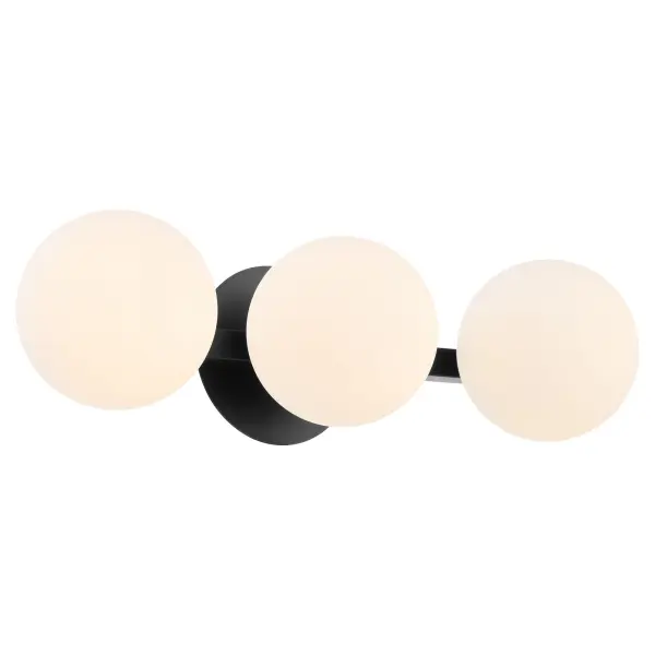 Jasper 3-Light Matte Black Globe Vanity - Image 2