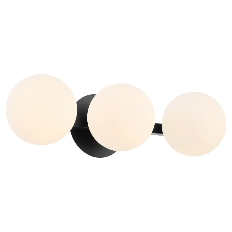 Jasper 3-Light Matte Black Globe Vanity - Image 2