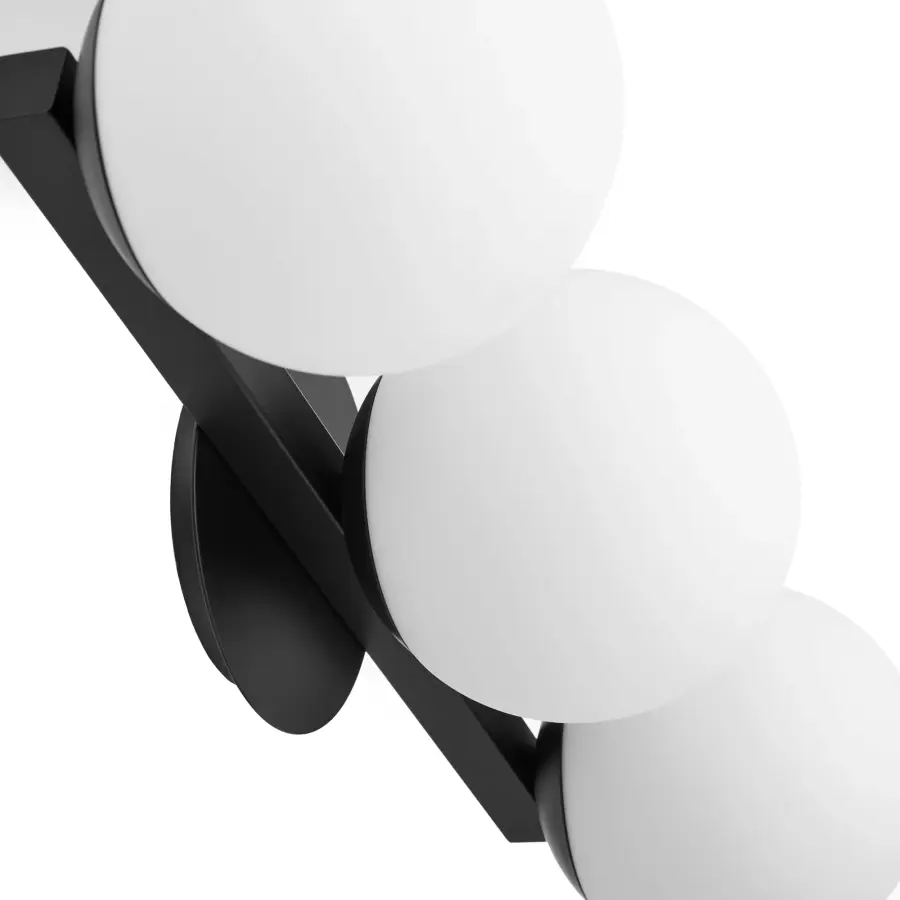 Jasper 3-Light Matte Black Globe Vanity - Image 4