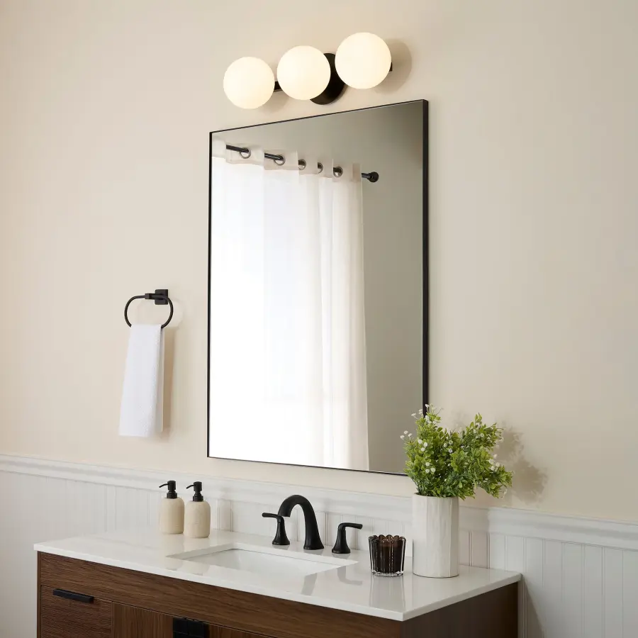 Jasper 3-Light Matte Black Globe Vanity - Image 5