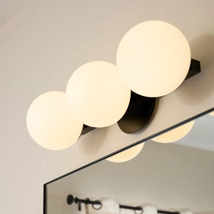 Jasper 3-Light Matte Black Globe Vanity - Image 7