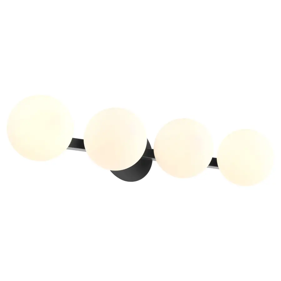 Jasper 4-Light Matte Black Globe Vanity - Image 2
