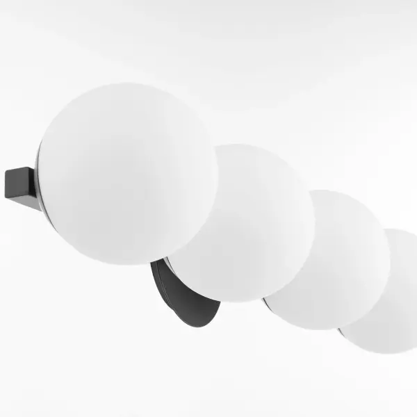 Jasper 4-Light Matte Black Globe Vanity - Image 3