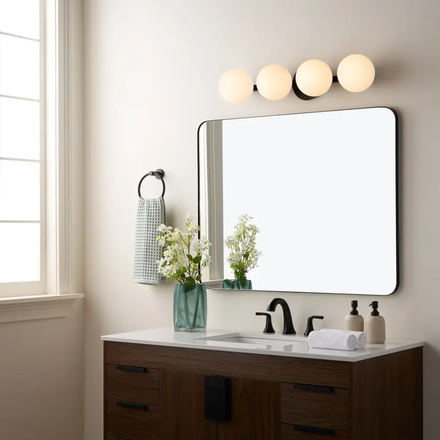 Jasper 4-Light Matte Black Globe Vanity - Image 5