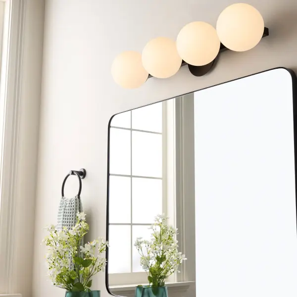 Jasper 4-Light Matte Black Globe Vanity - Image 6