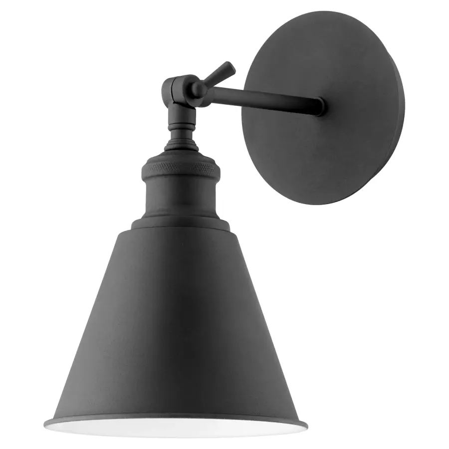 Small Cone Wall Sconce in Textured Black - Image 1