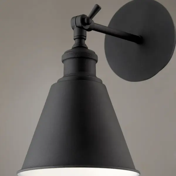 Small Cone Wall Sconce in Textured Black - Image 5