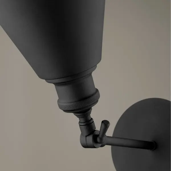 Small Cone Wall Sconce in Textured Black - Image 6