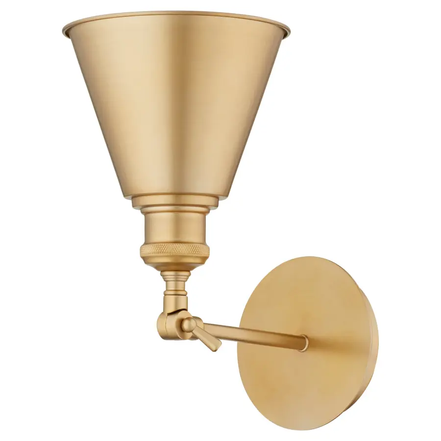 Small Cone Wall Mount in Aged Brass - Image 4