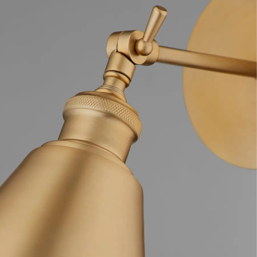 Small Cone Wall Mount in Aged Brass - Image 6
