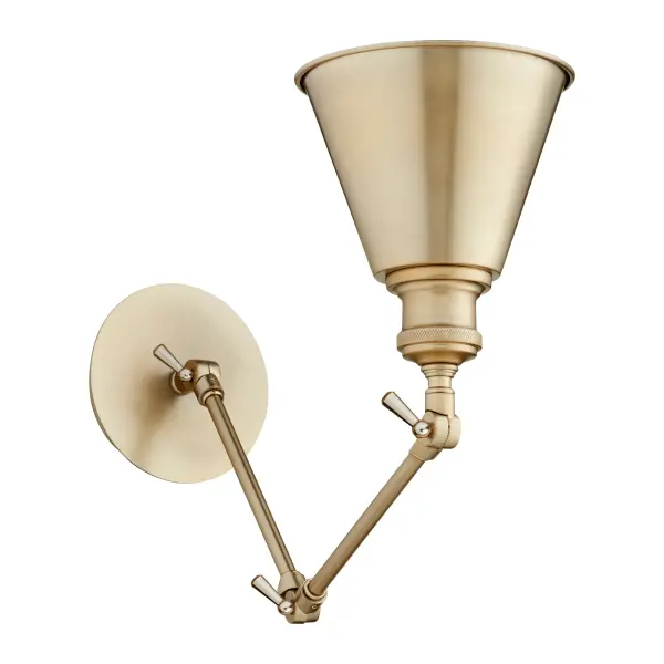 Mid-Century Modern Aged Brass Wall Sconce - Image 3