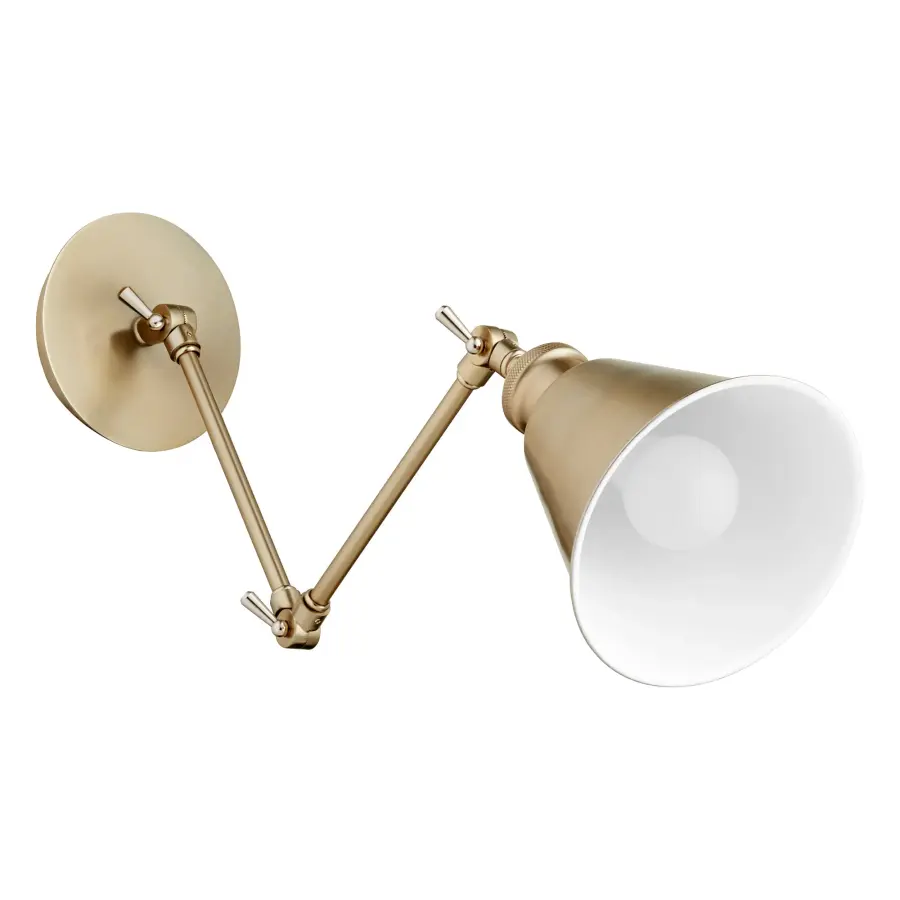 Mid-Century Modern Aged Brass Wall Sconce - Image 4