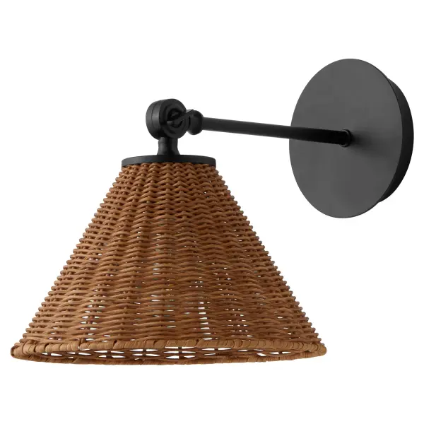 Robinson Wicker Wall Sconce with Adjustable Arm - Image 1