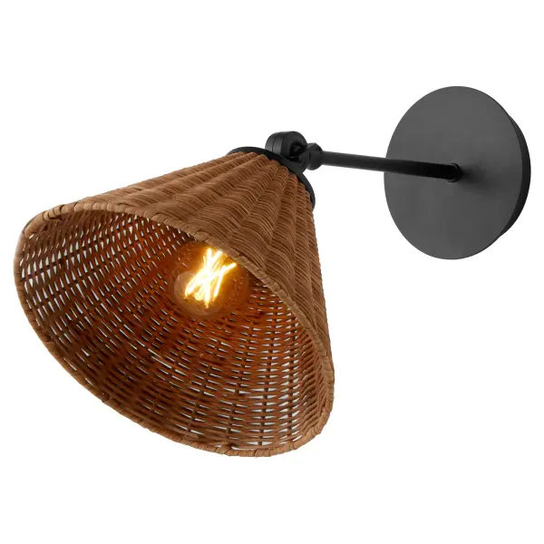 Robinson Wicker Wall Sconce with Adjustable Arm - Image 2