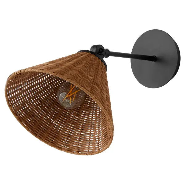Robinson Wicker Wall Sconce with Adjustable Arm - Image 3