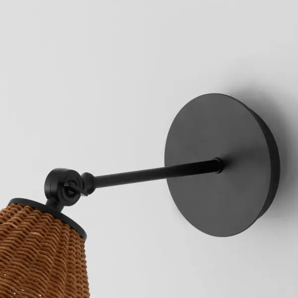 Robinson Wicker Wall Sconce with Adjustable Arm - Image 5