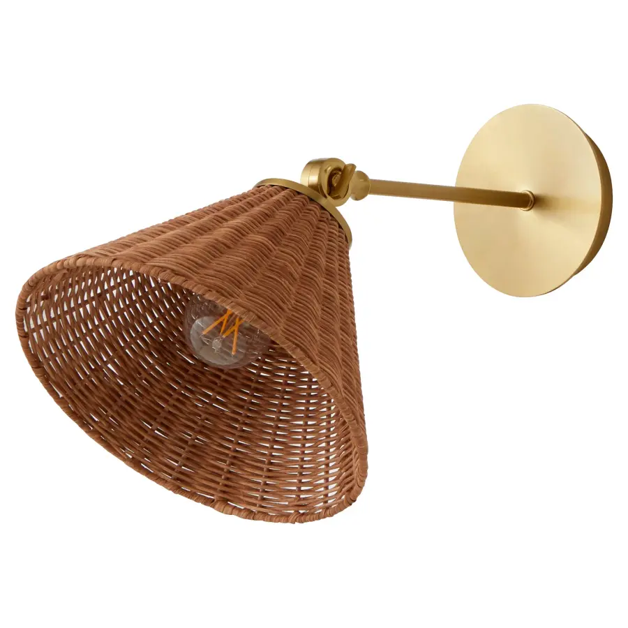Robinson Wicker Wall Sconce - Aged Brass - Image 3