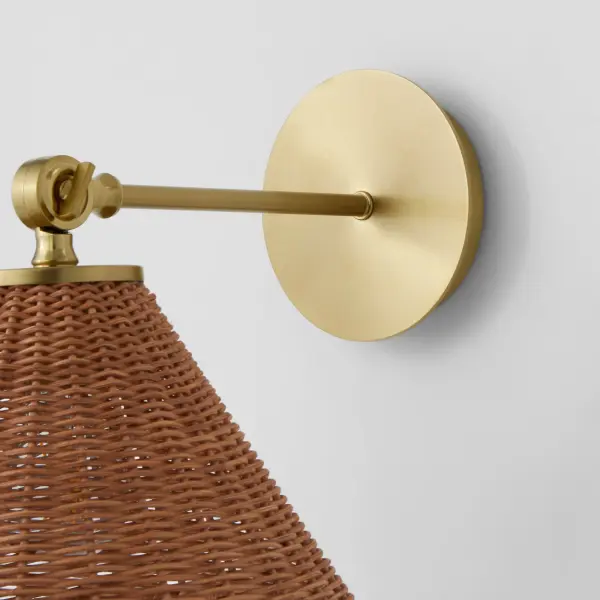 Robinson Wicker Wall Sconce - Aged Brass - Image 6