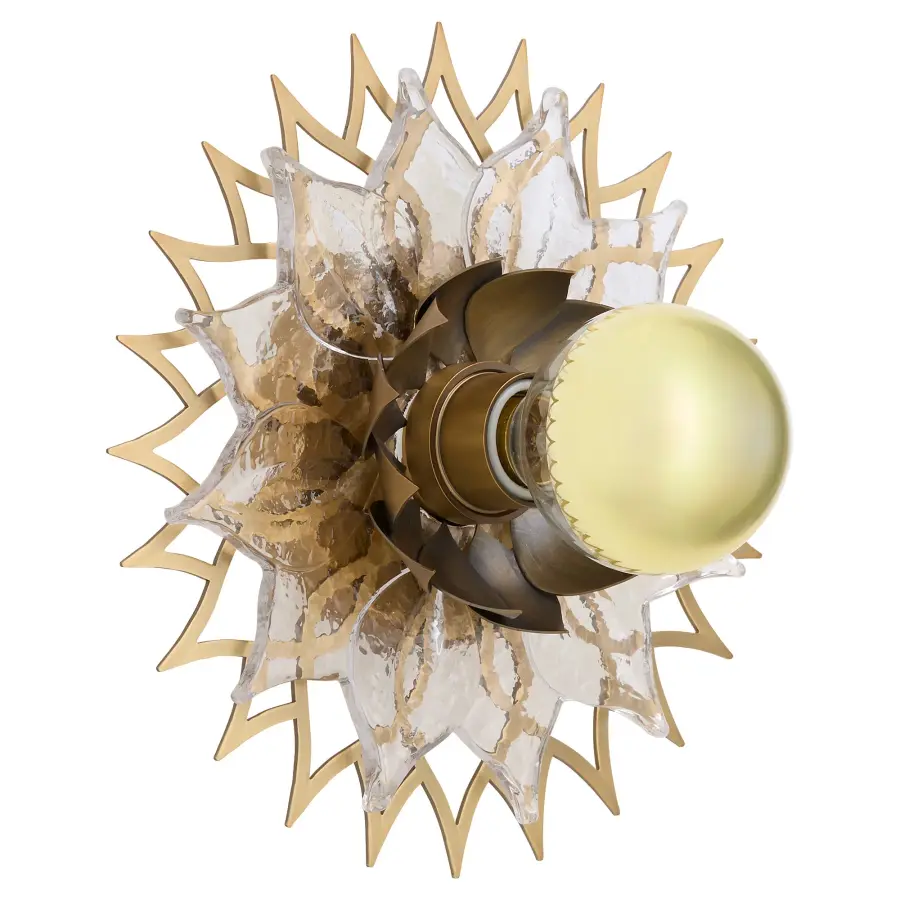 Ondine 1-Light 10" Wall Sconce in Brushed Brass - Image 1
