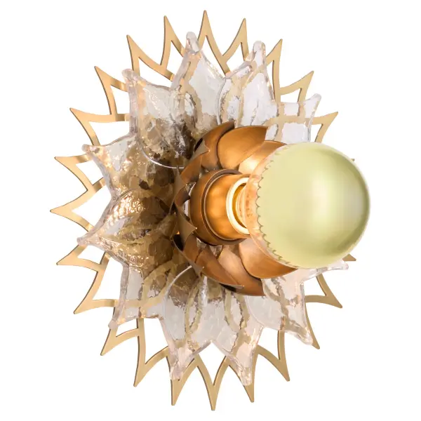 The Ondine wall sconce brings mythical elegance to any space with its layered, lotus-inspired design. Perfect for creating dramatic visual displays when arranged in patterns or symmetrically paired. - alternate view
