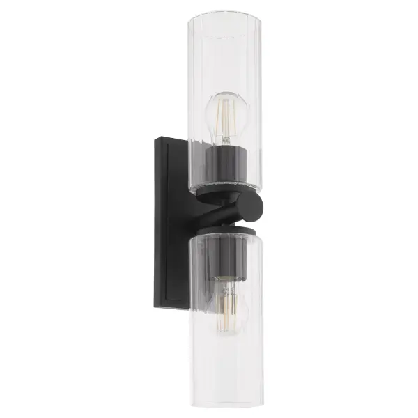 Mercier 2-Light Wall Sconce in Matte Black - Image 1