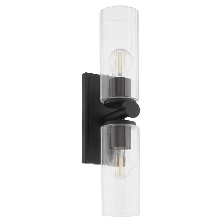 Mercier 2-Light Wall Sconce in Matte Black - Image 1