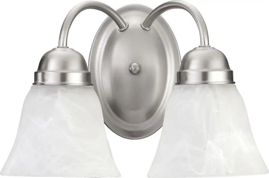Traditional Satin Nickel 2-Light Vanity