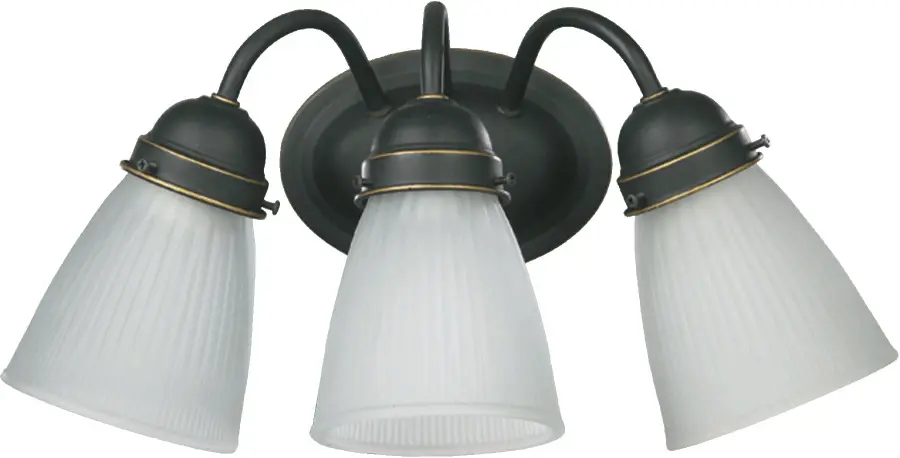 3-Light Wall Mount with Frosted Glass in Old World