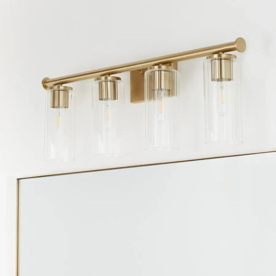Mercier 4-Light Vanity in Aged Brass - Image 4
