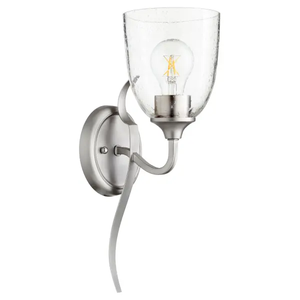 Jardin Traditional Wall Sconce with Clear Seeded Glass - Image 1