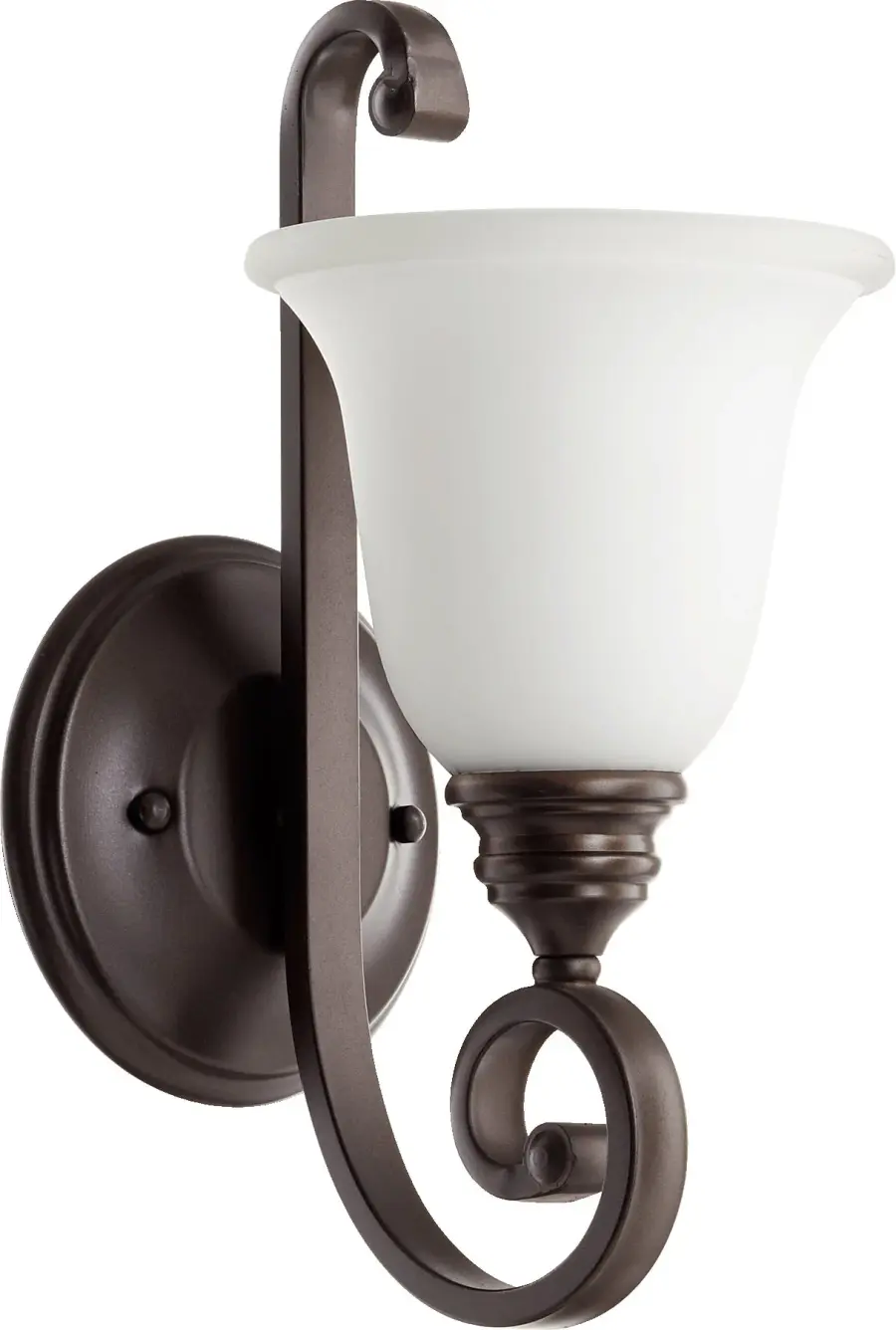 Bryant Traditional Oiled Bronze Wall Sconce with Satin Opal Glass