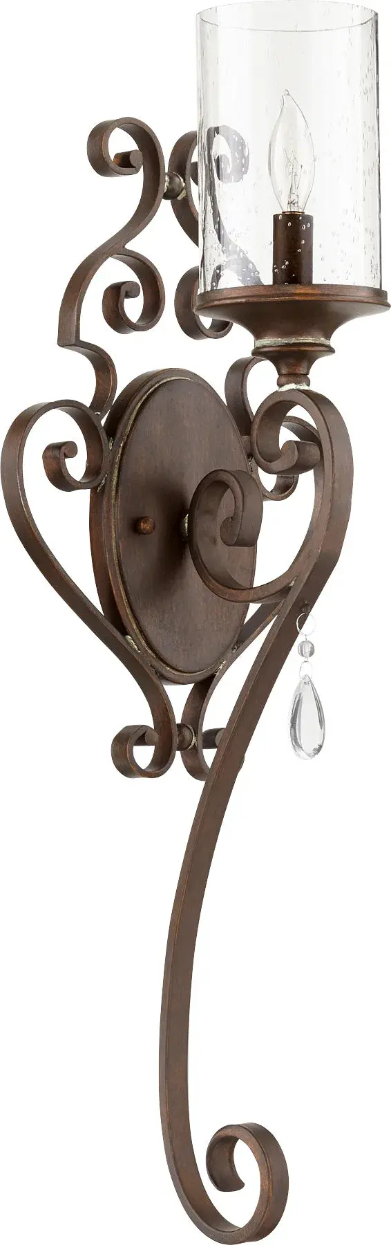 San Miguel Traditional Wall Sconce with Crystal Accents