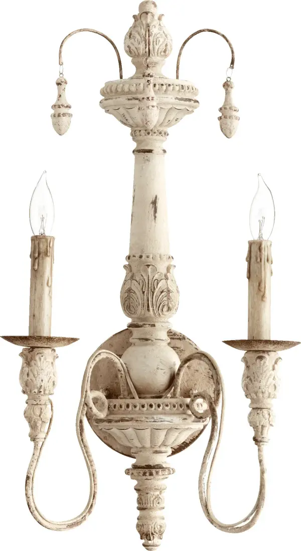 Salento 2-Light Traditional Wall Sconce in Persian White