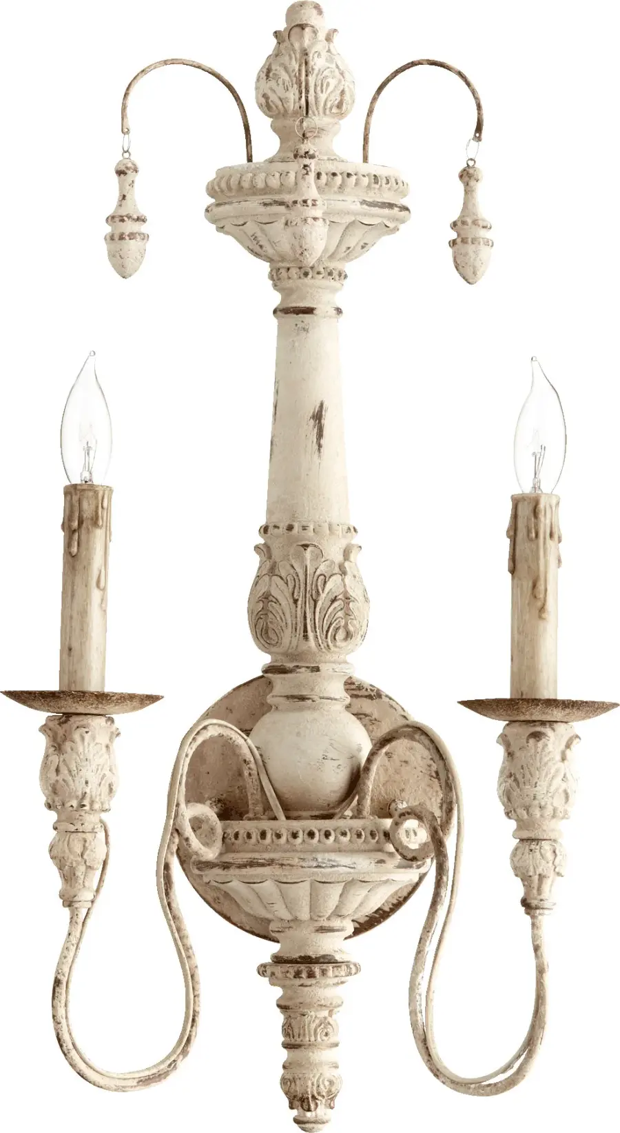 Salento 2-Light Traditional Wall Sconce in Persian White