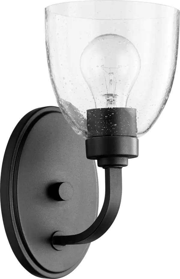 Reyes 1-Light Traditional Wall Sconce in Black with Clear Glass - Image 1