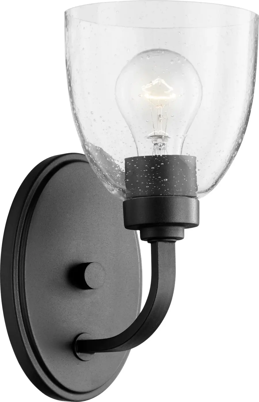 Reyes 1-Light Traditional Wall Sconce in Black with Clear Glass - Image 2