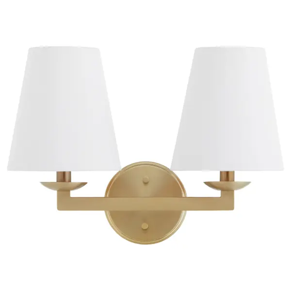 Karnes 2-Light Wall Sconce in Aged Brass - Image 1
