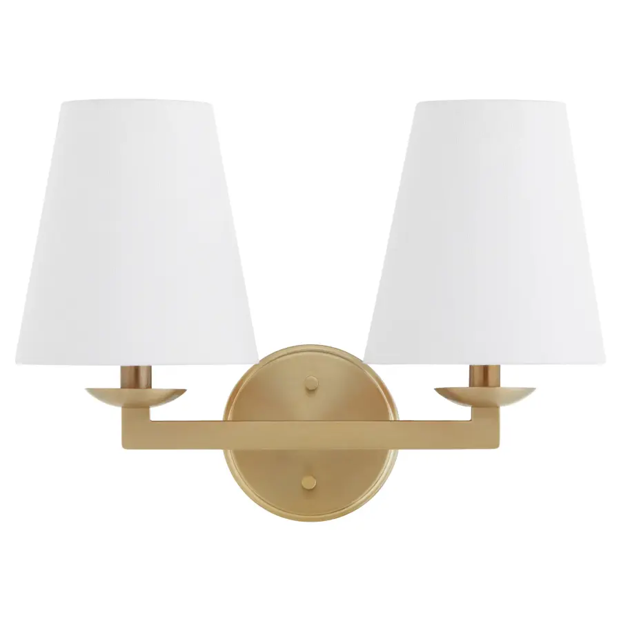 Karnes 2-Light Wall Sconce in Aged Brass - Image 1