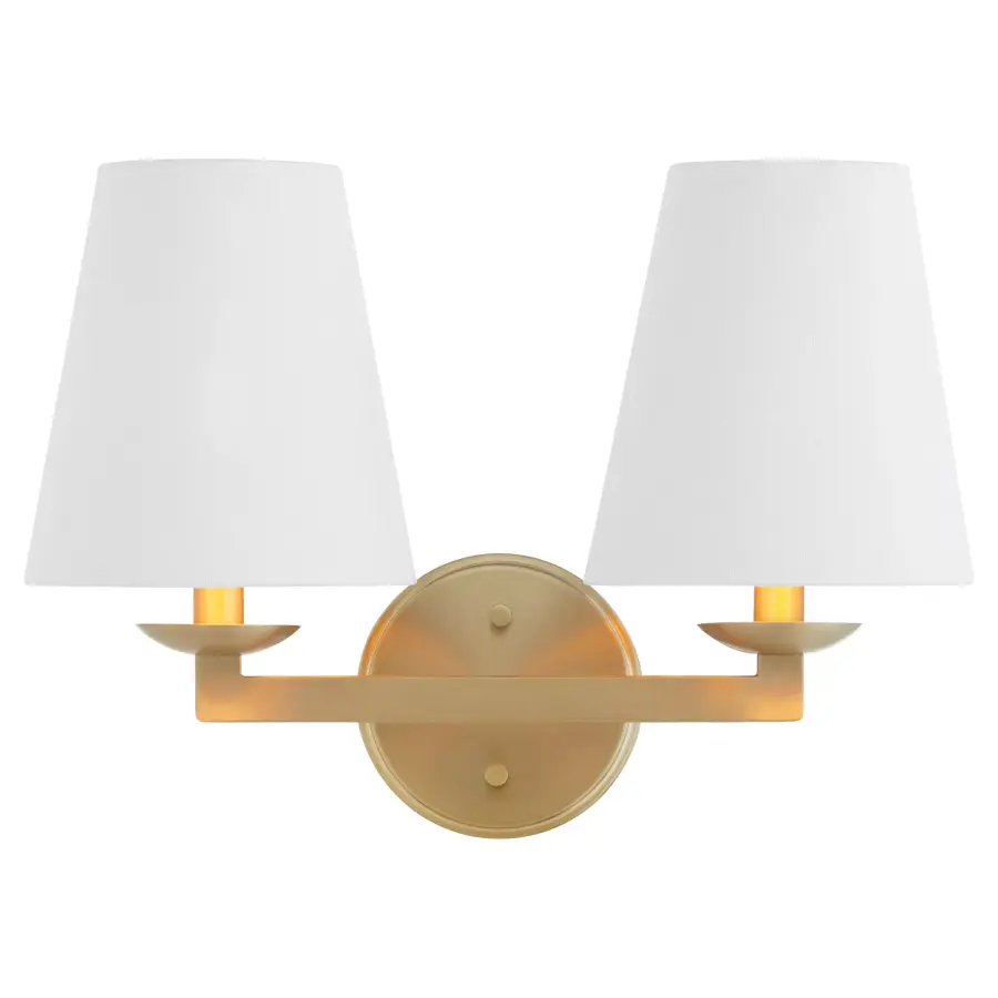 Karnes 2-Light Wall Sconce in Aged Brass - Image 2
