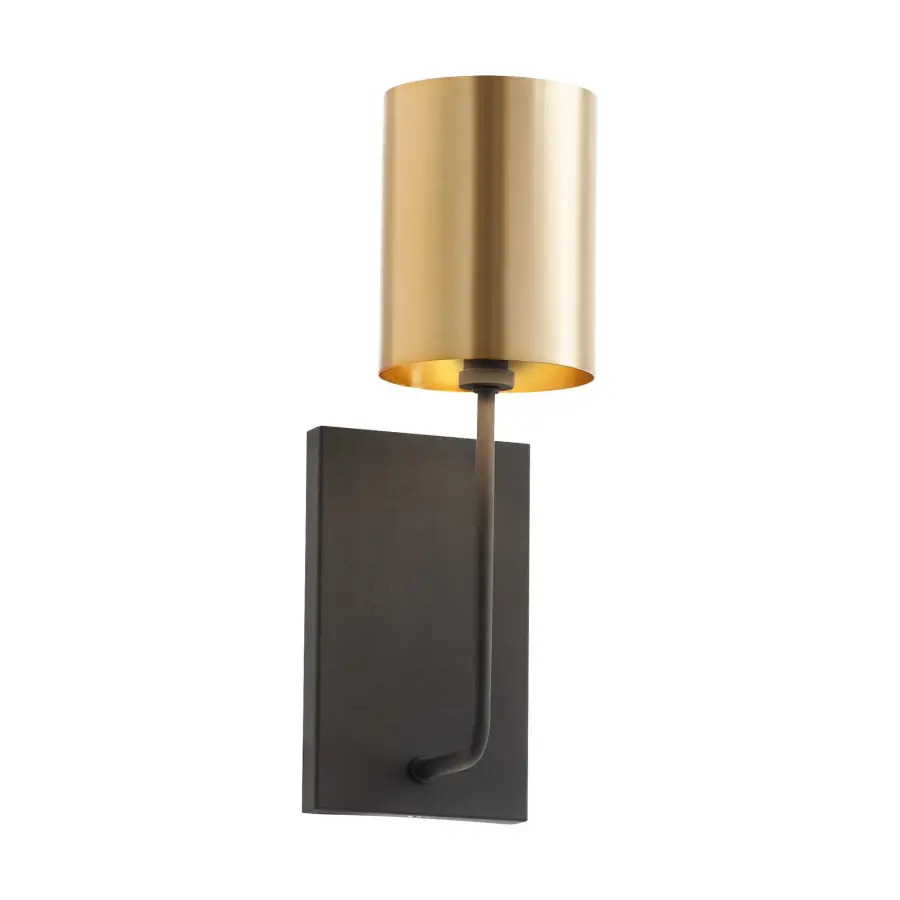 Harmony 1-Light Wall Sconce in Black & Aged Brass - Image 2