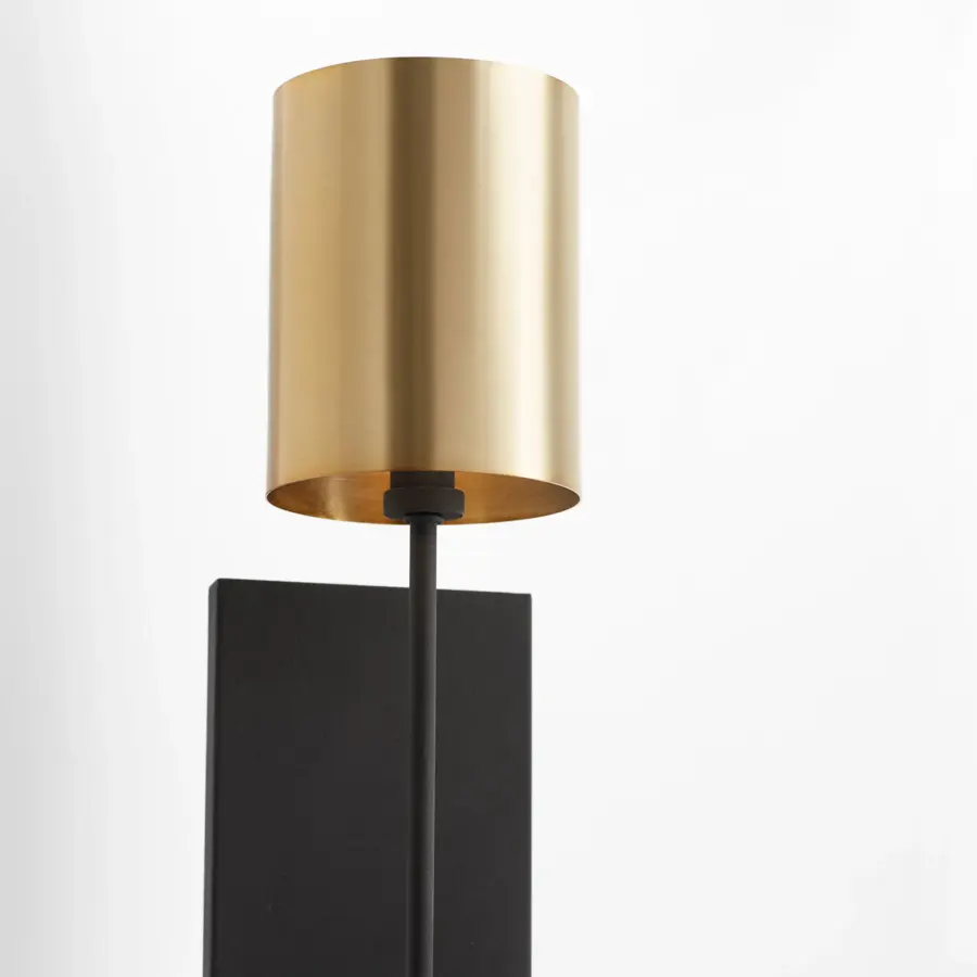 Harmony 1-Light Wall Sconce in Black & Aged Brass - Image 3