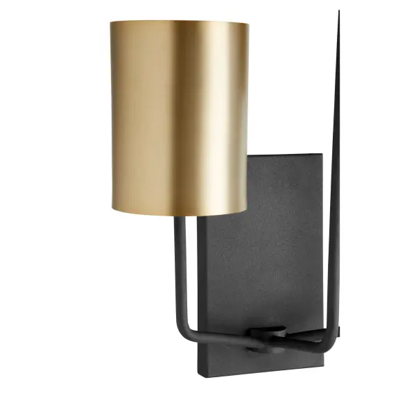 Harmony 3-Light Wall Sconce in Black and Aged Brass - Image 3
