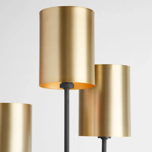 Harmony 3-Light Wall Sconce in Black and Aged Brass - Image 6
