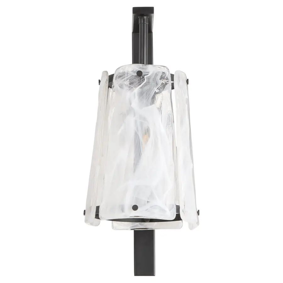 Striking Contemporary Sconce with Glacier-Inspired Glass Panels