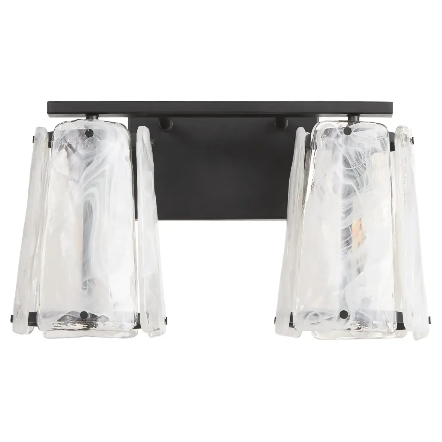 Bold Contemporary Vanity Light with Striking Ice-Like Glass Panels - Image 1