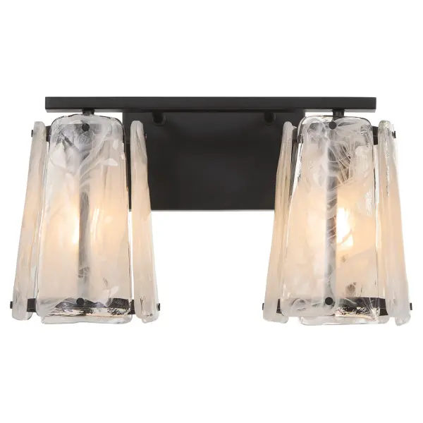 Bold Contemporary Vanity Light with Striking Ice-Like Glass Panels - Image 2